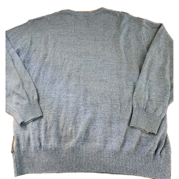 Norm Thompson XL 3D Knit Sweater Blue Beige Geometric Coogi Style Vintage‎ - Picture 3 of 8